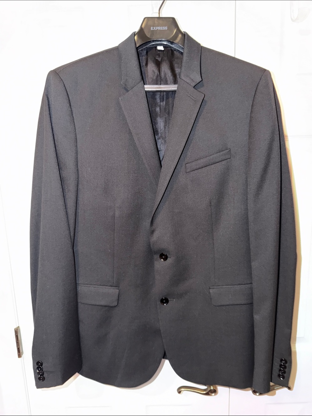 Express Men's Black Two-Button Suit Jacket